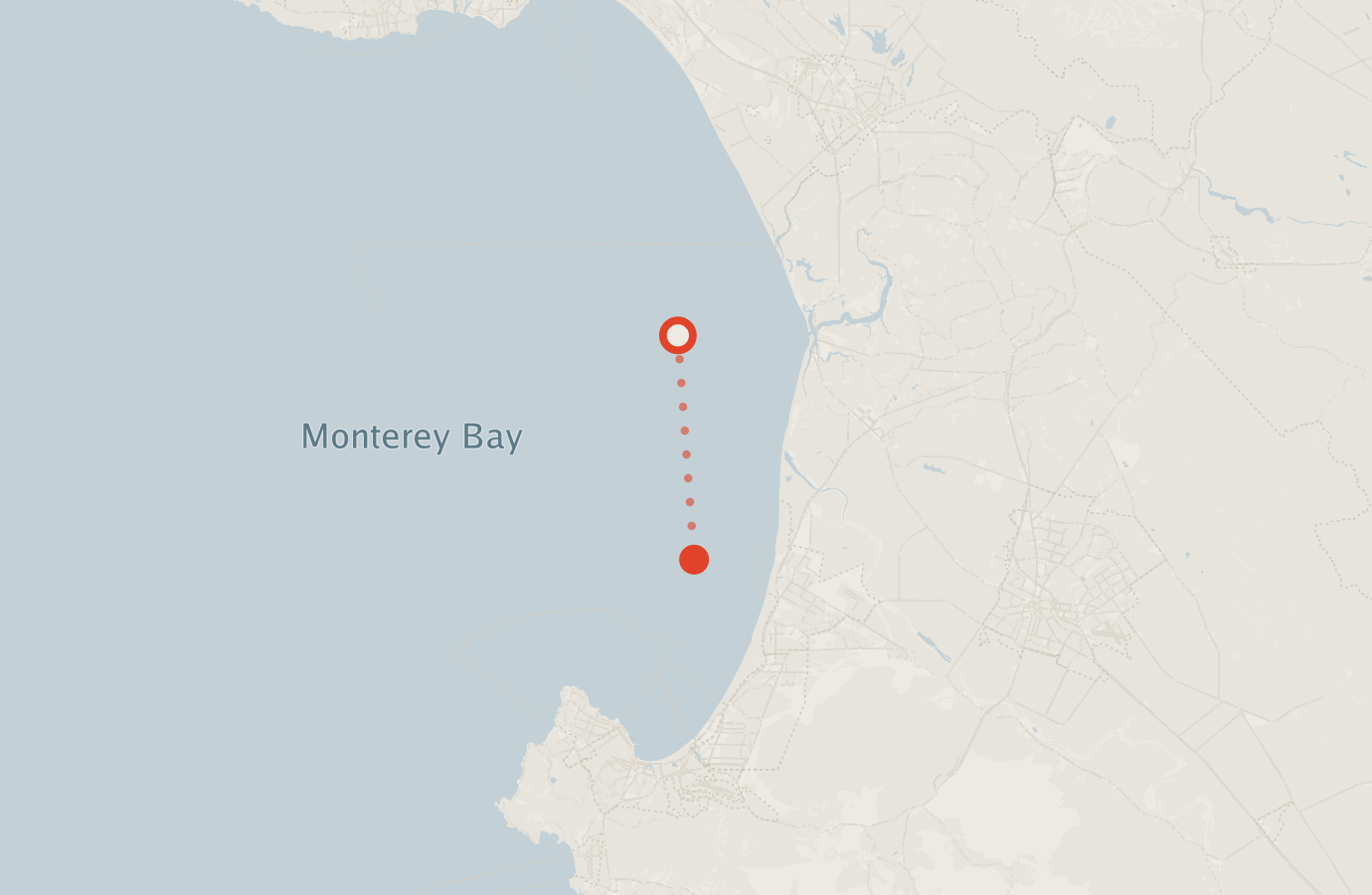 Activity map — real sighting points on an OpenStreetMap basemap