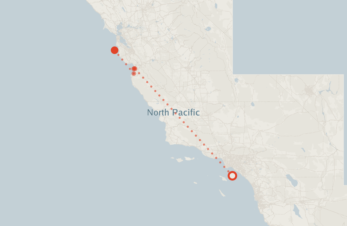 Activity map — real sighting points on an OpenStreetMap basemap