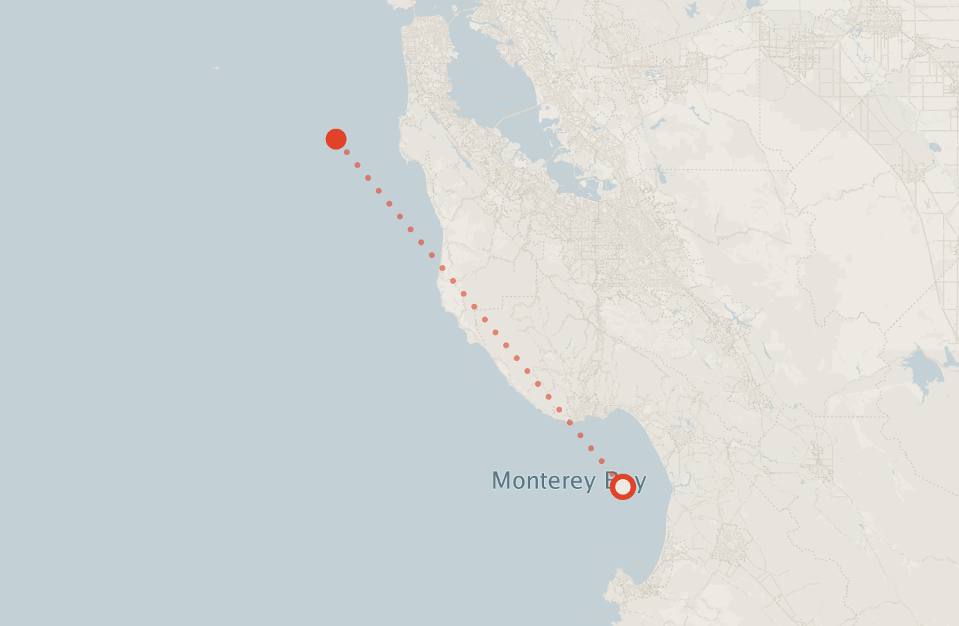 Activity map — real sighting points on an OpenStreetMap basemap
