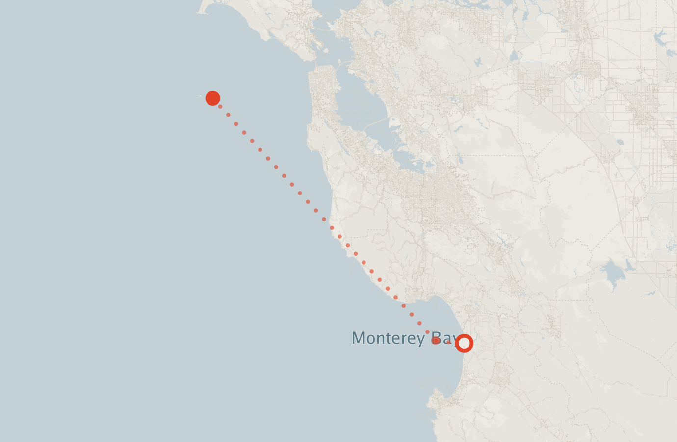 Activity map — real sighting points on an OpenStreetMap basemap