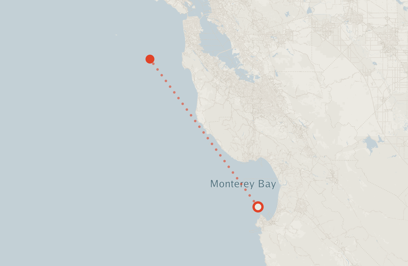 Activity map — real sighting points on an OpenStreetMap basemap
