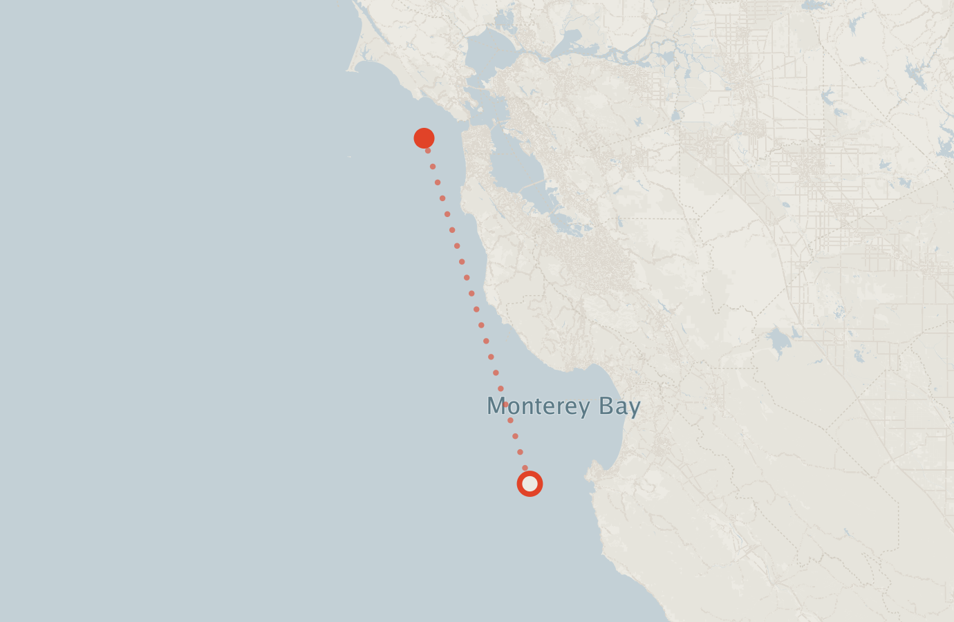 Activity map — real sighting points on an OpenStreetMap basemap