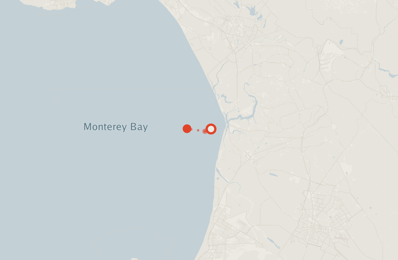 Activity map — real sighting points on an OpenStreetMap basemap