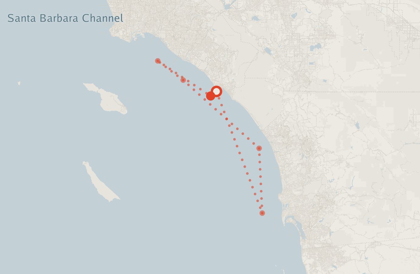 Activity map — real sighting points on an OpenStreetMap basemap