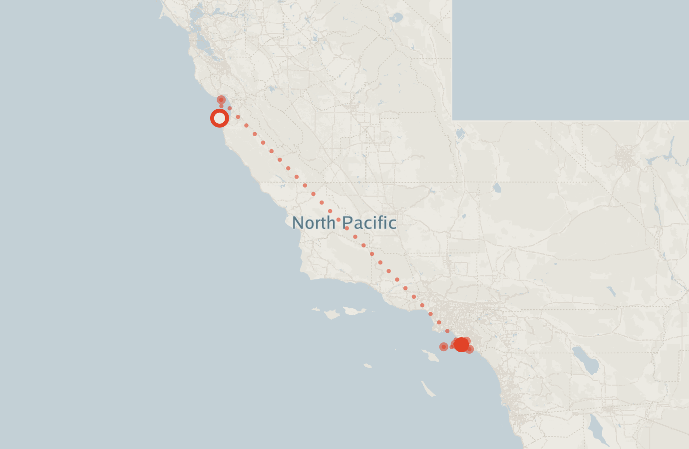 Activity map — real sighting points on an OpenStreetMap basemap