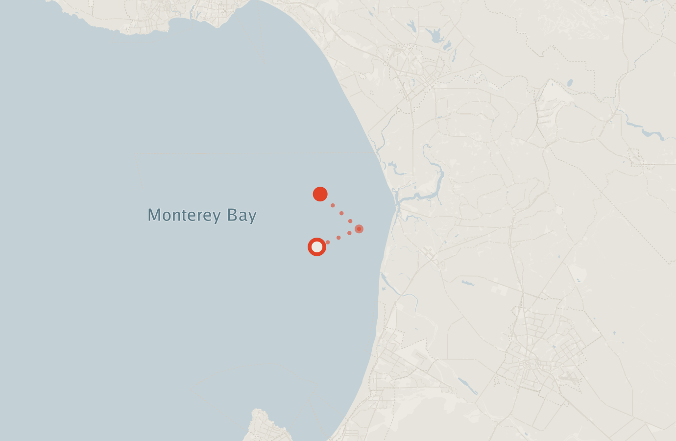 Activity map — real sighting points on an OpenStreetMap basemap
