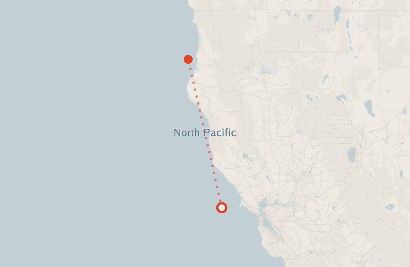 Activity map — real sighting points on an OpenStreetMap basemap