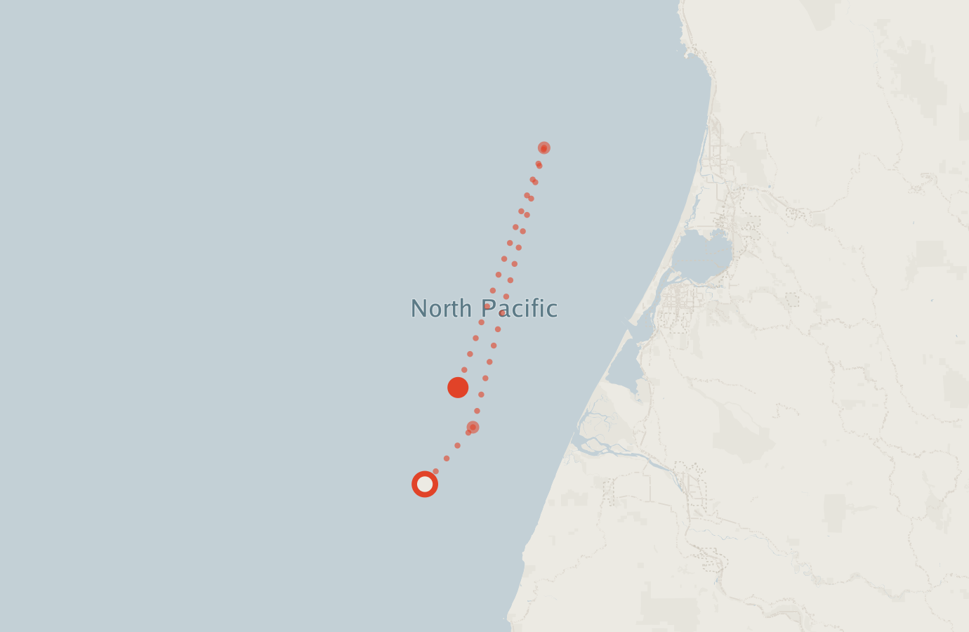 Activity map — real sighting points on an OpenStreetMap basemap