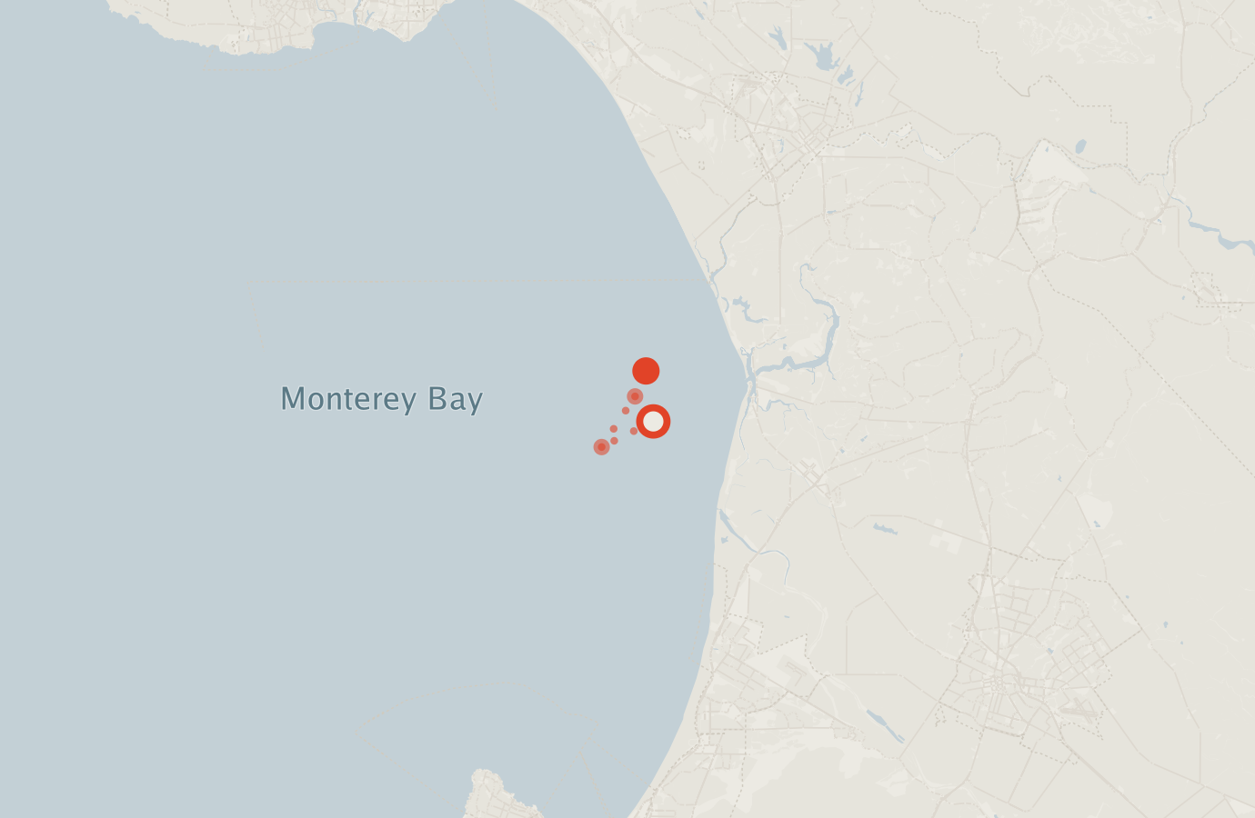 Activity map — real sighting points on an OpenStreetMap basemap