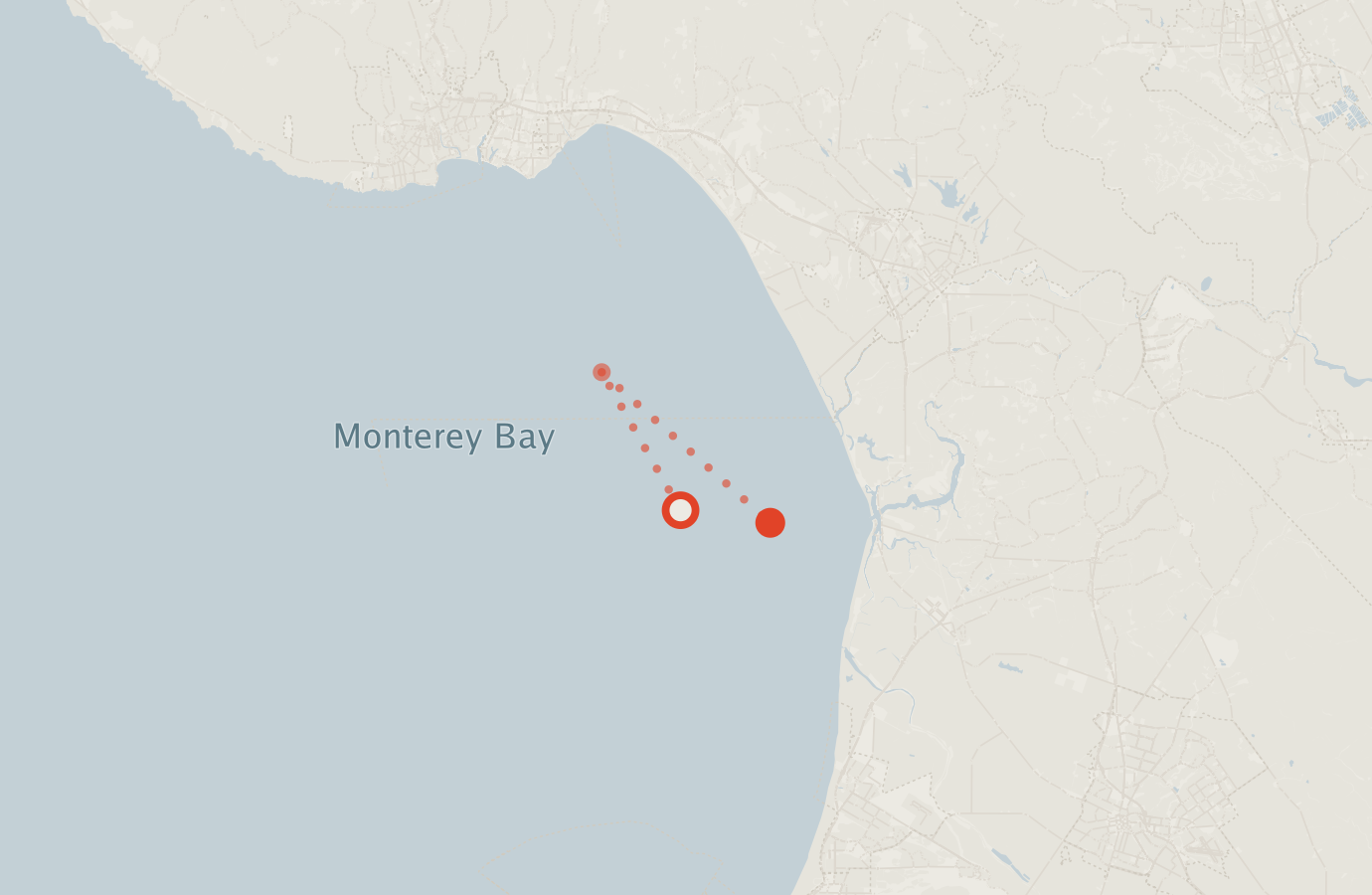 Activity map — real sighting points on an OpenStreetMap basemap