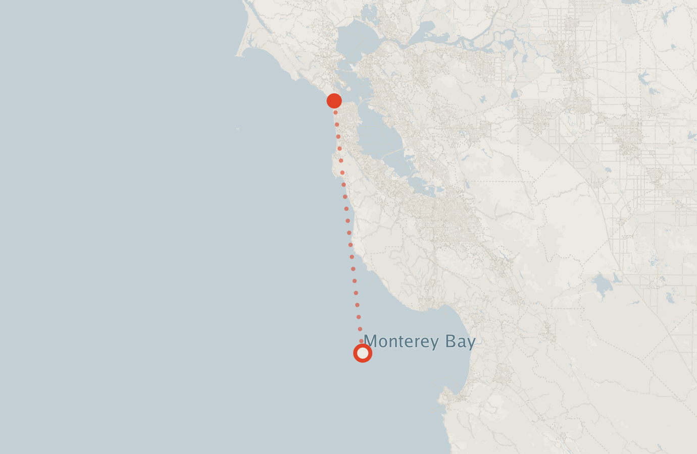 Activity map — real sighting points on an OpenStreetMap basemap