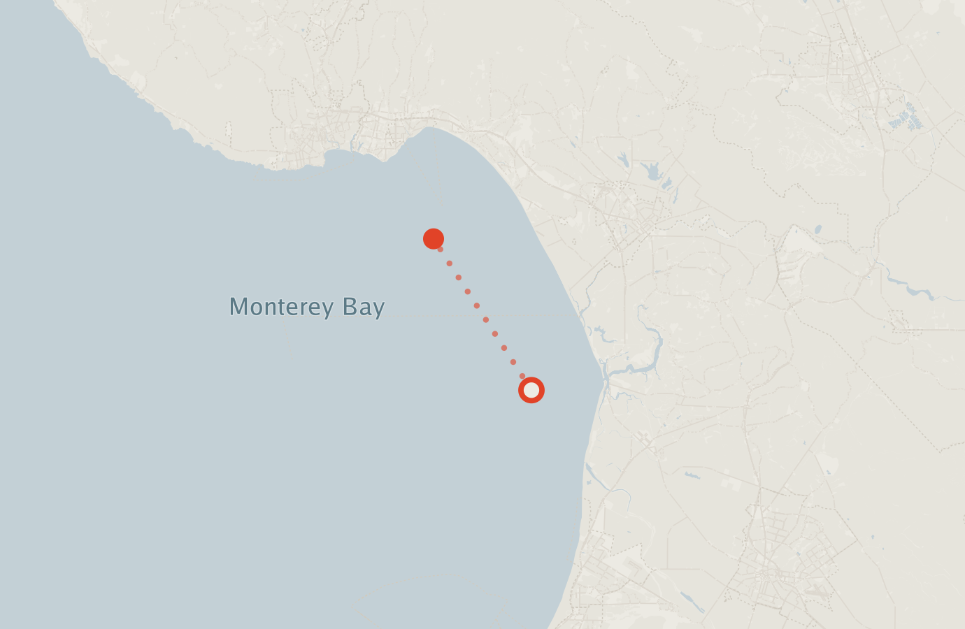 Activity map — real sighting points on an OpenStreetMap basemap