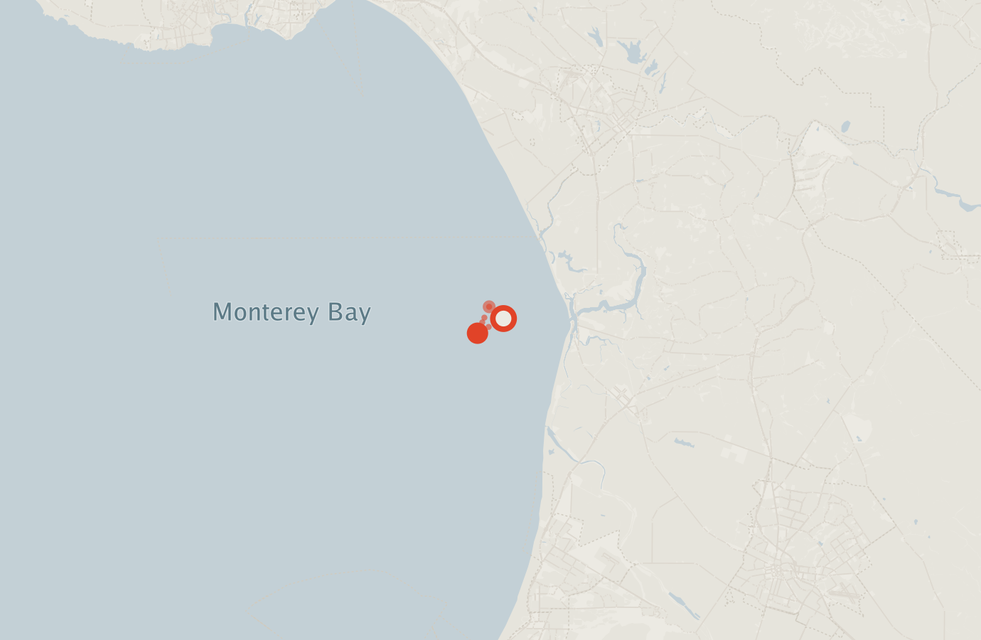 Activity map — real sighting points on an OpenStreetMap basemap