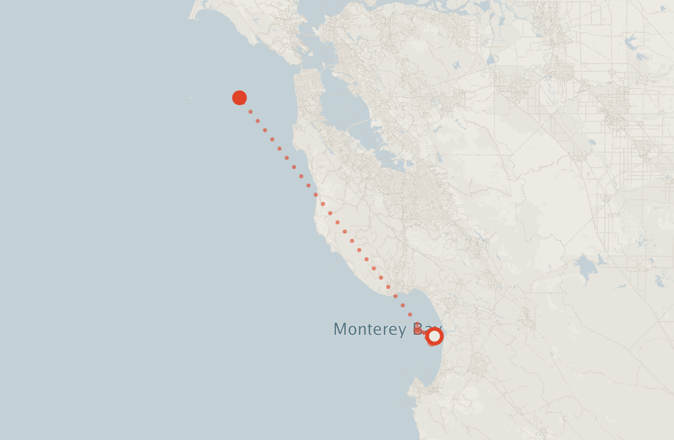 Activity map — real sighting points on an OpenStreetMap basemap