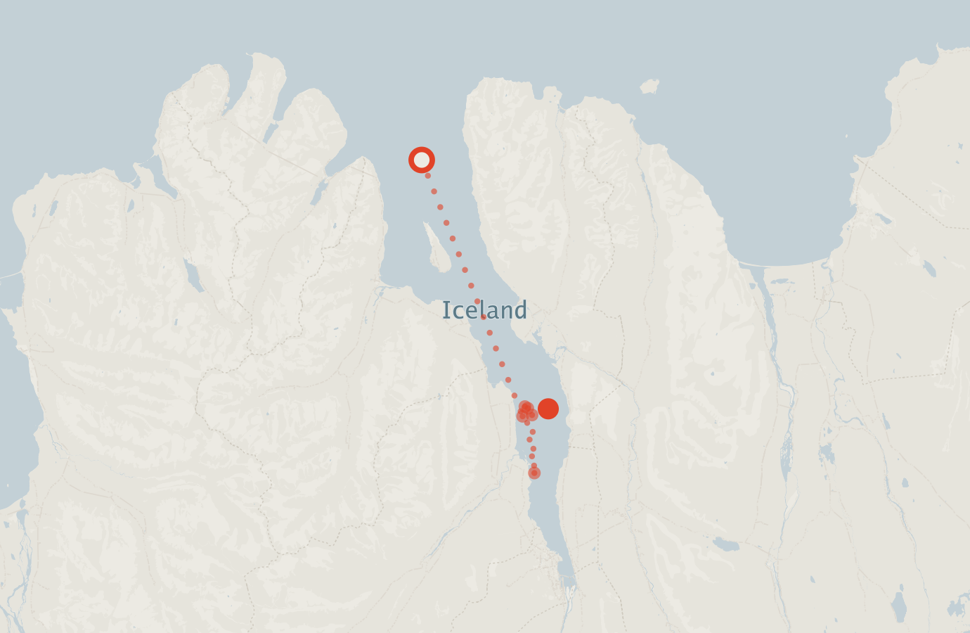 Activity map — real sighting points on an OpenStreetMap basemap