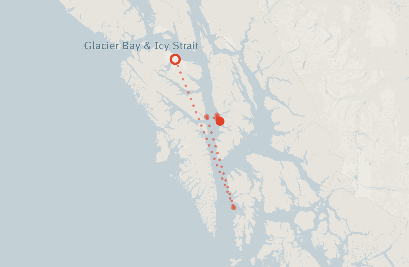 Activity map — real sighting points on an OpenStreetMap basemap