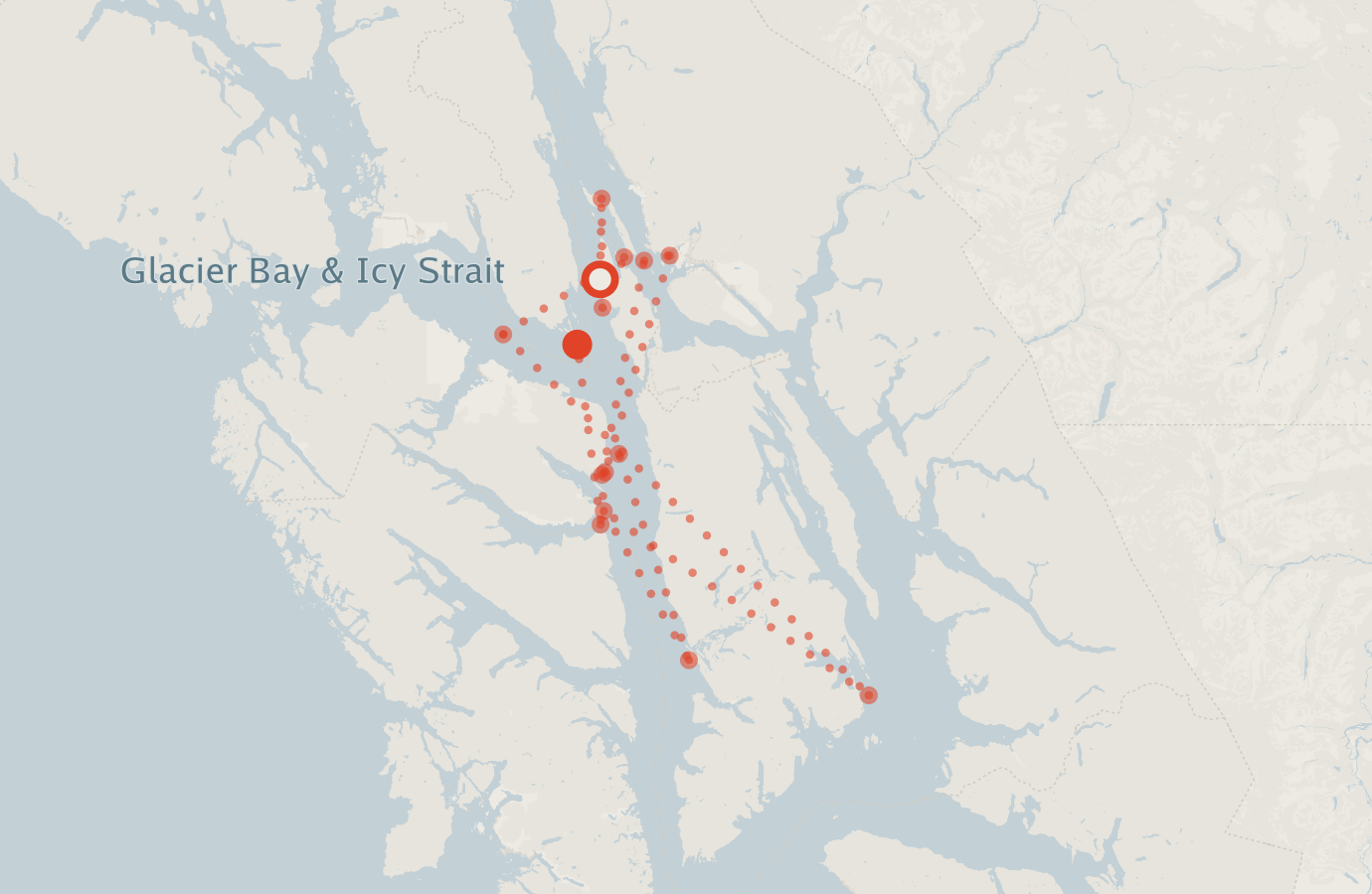Activity map — real sighting points on an OpenStreetMap basemap