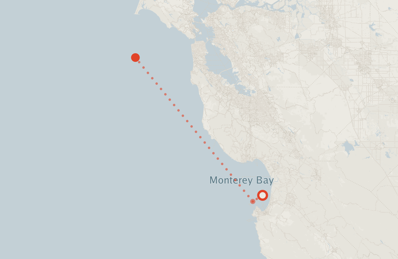 Activity map — real sighting points on an OpenStreetMap basemap
