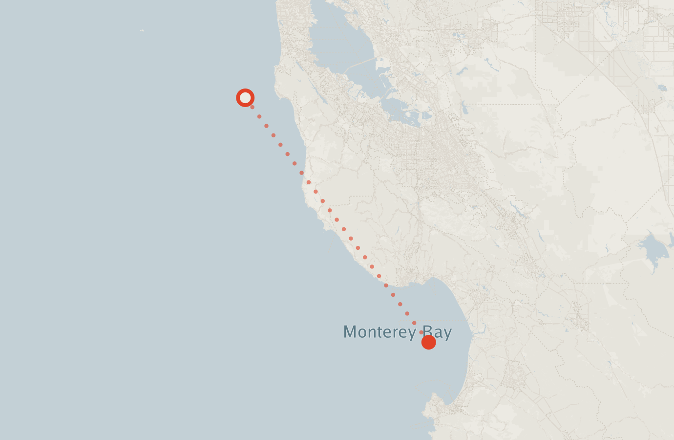Activity map — real sighting points on an OpenStreetMap basemap