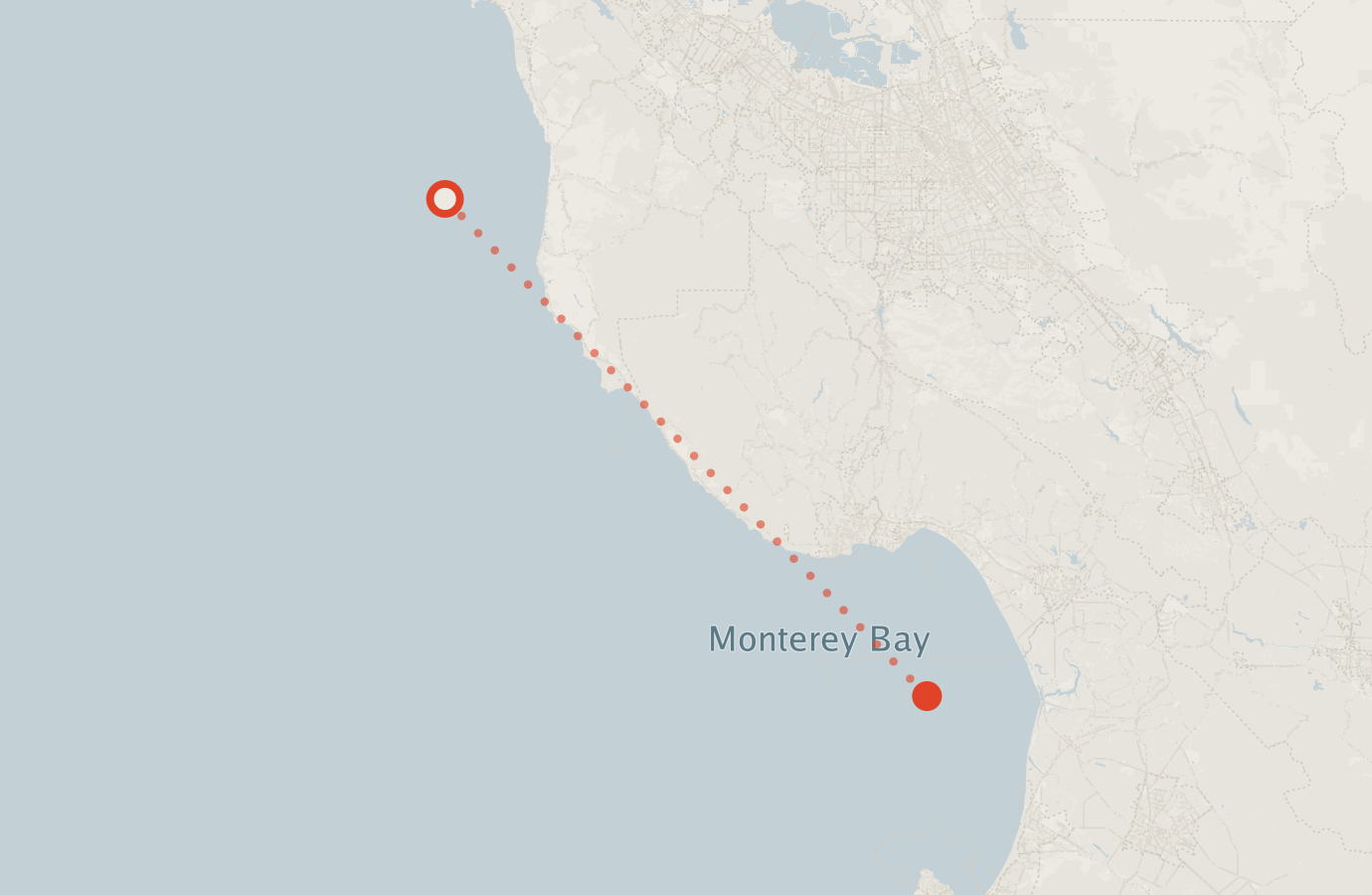 Activity map — real sighting points on an OpenStreetMap basemap