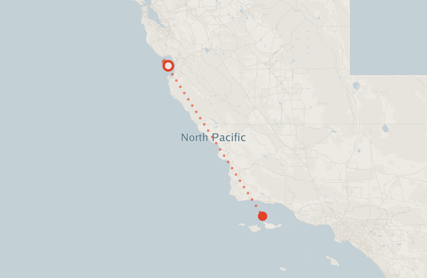 Activity map — real sighting points on an OpenStreetMap basemap