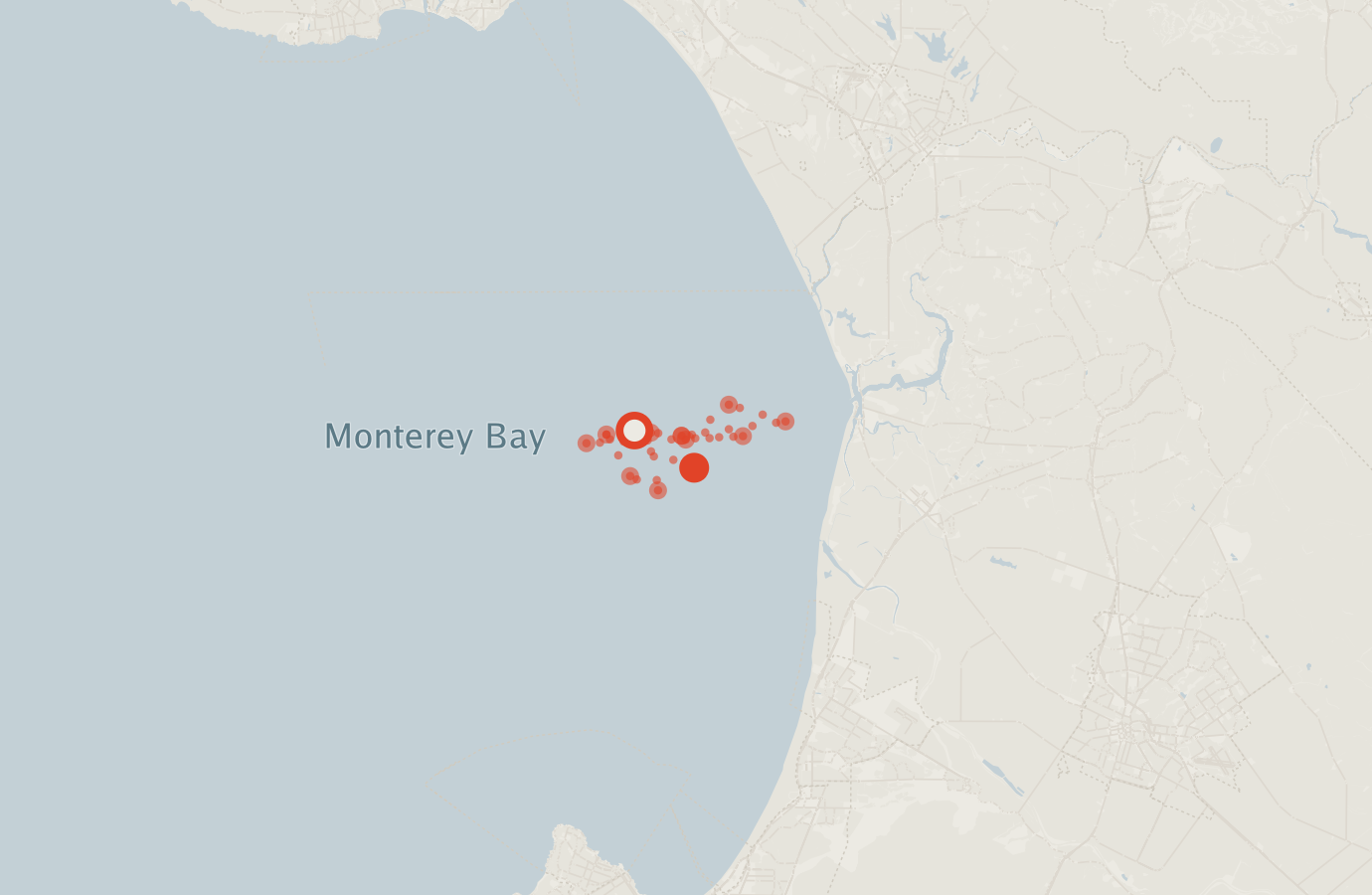 Activity map — real sighting points on an OpenStreetMap basemap