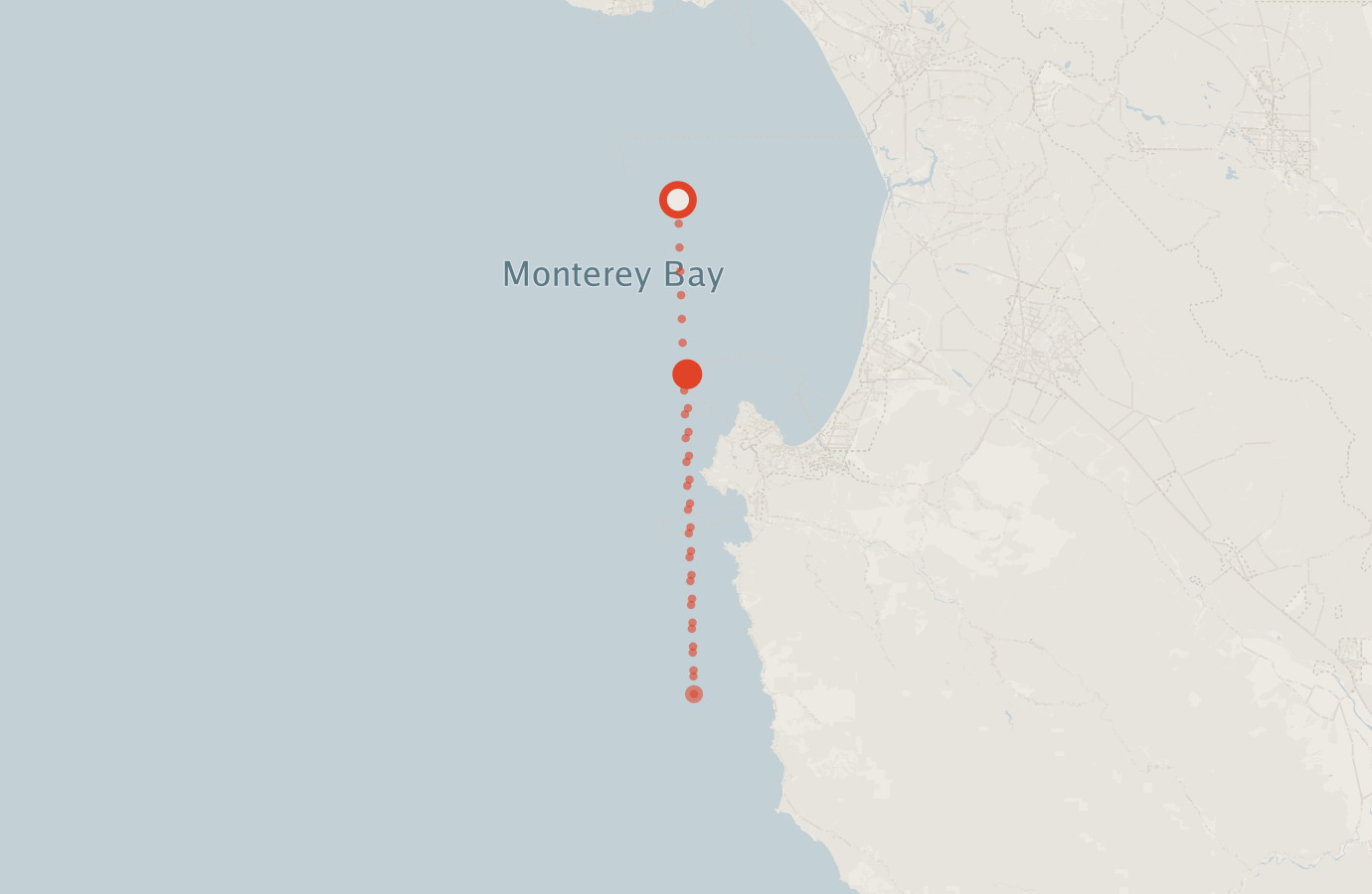 Activity map — real sighting points on an OpenStreetMap basemap