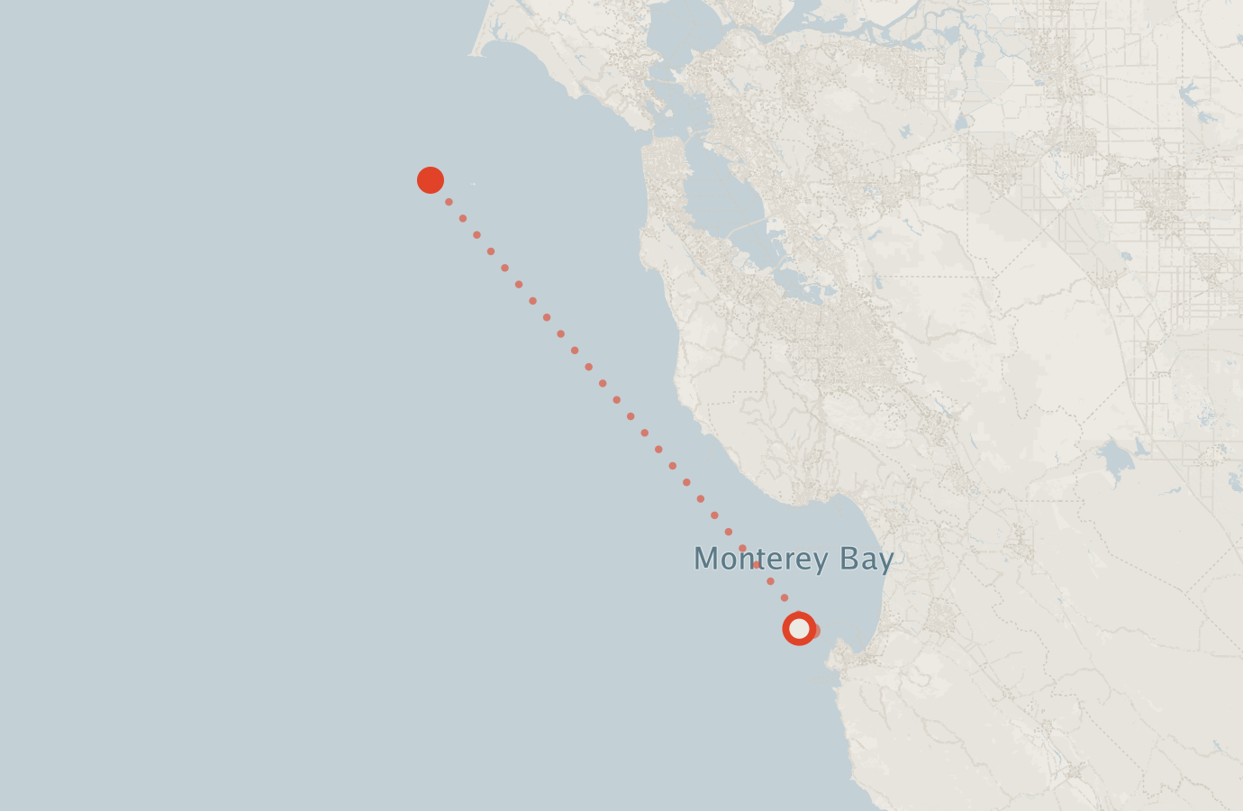 Activity map — real sighting points on an OpenStreetMap basemap