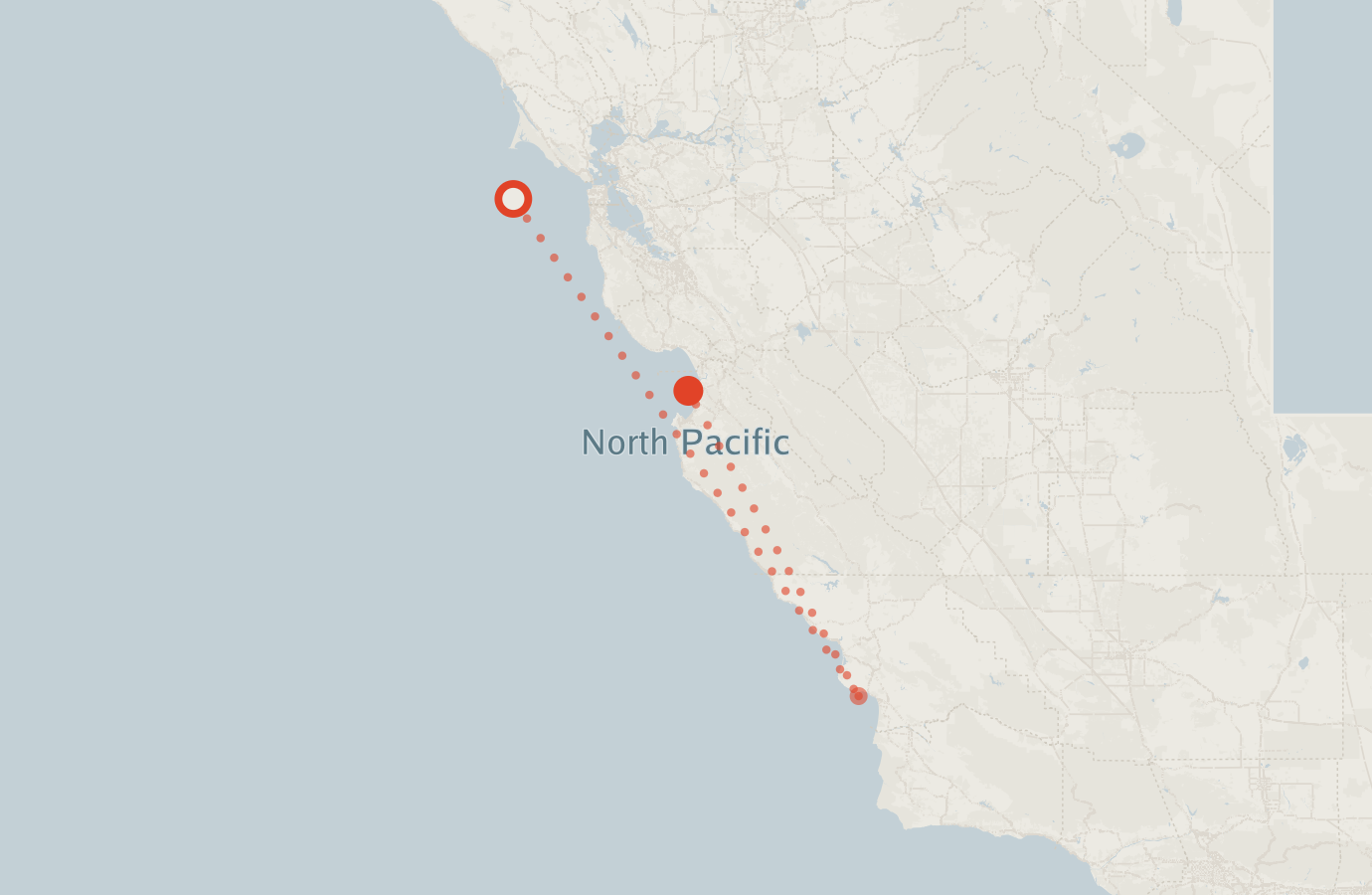Activity map — real sighting points on an OpenStreetMap basemap