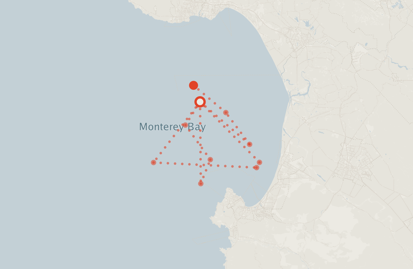 Activity map — real sighting points on an OpenStreetMap basemap