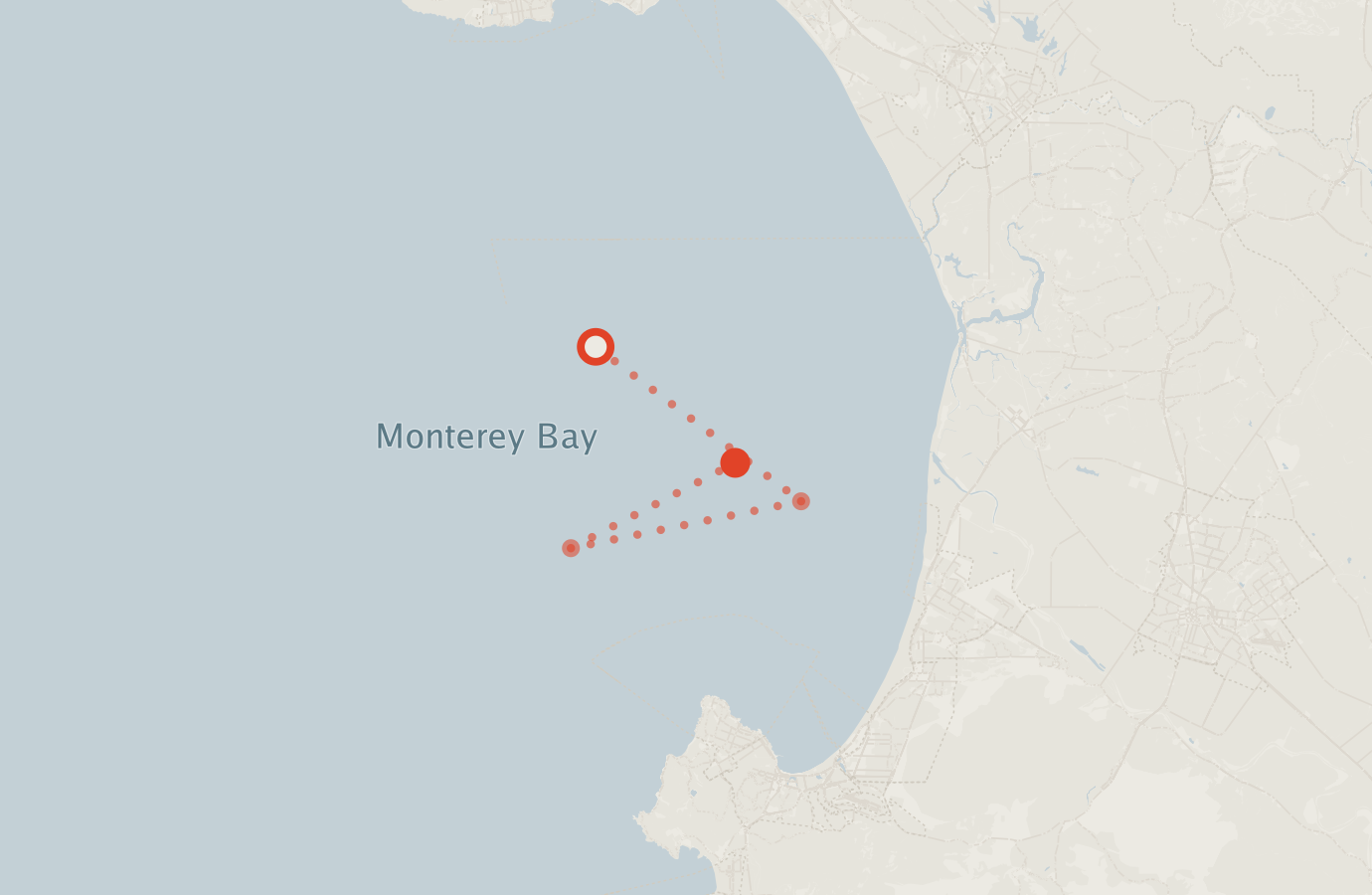 Activity map — real sighting points on an OpenStreetMap basemap
