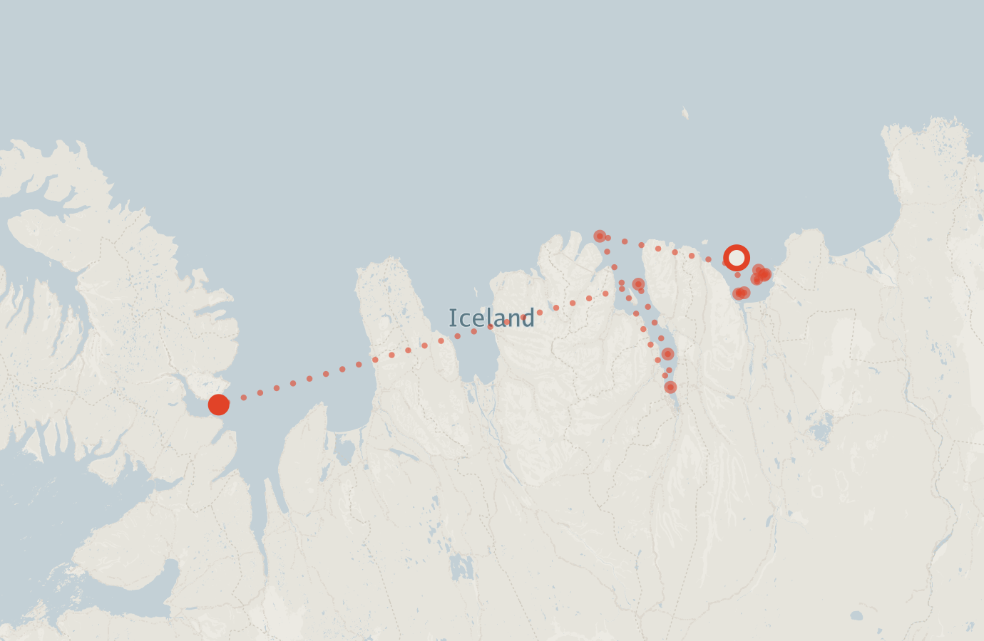Activity map — real sighting points on an OpenStreetMap basemap