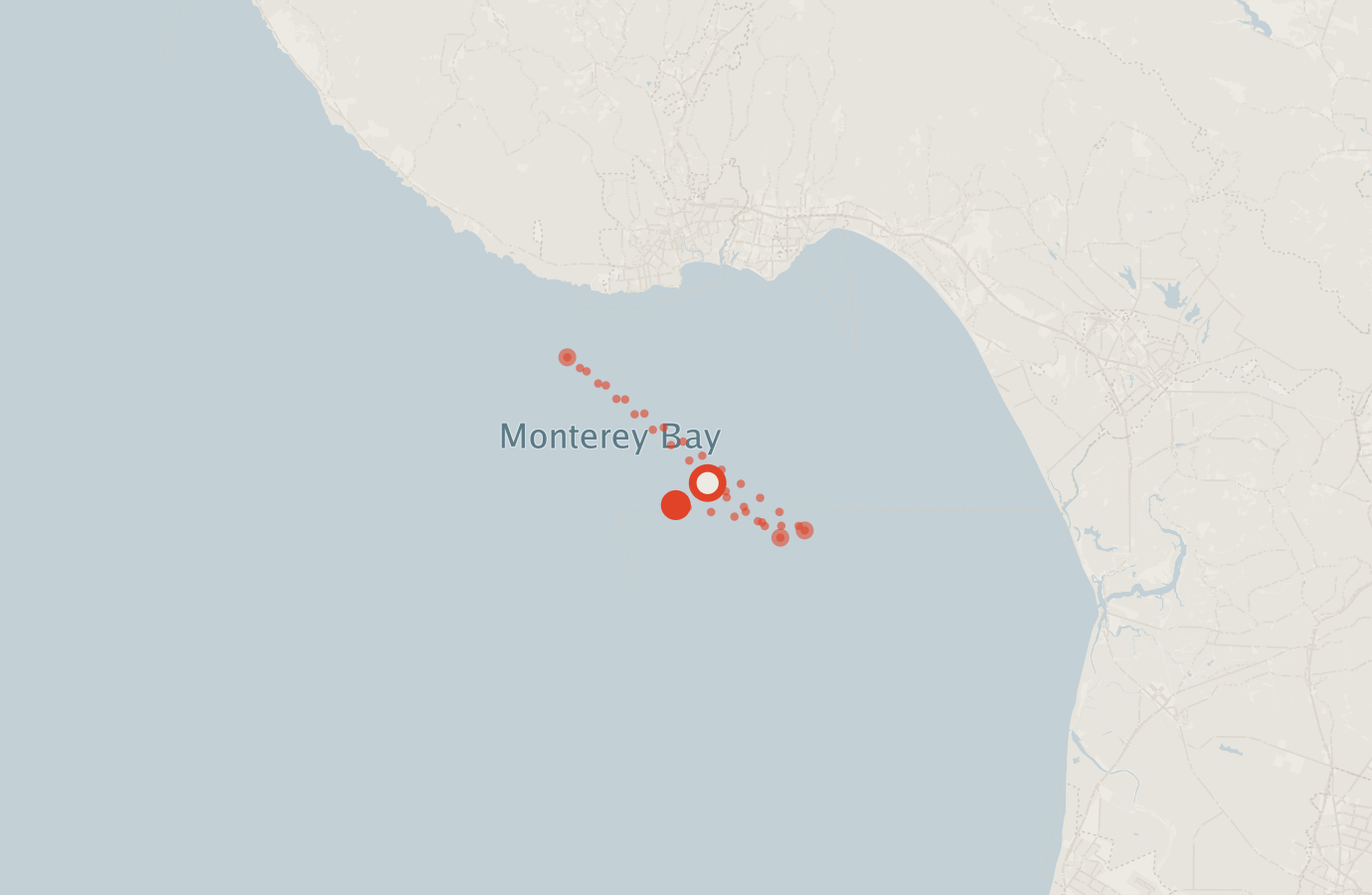 Activity map — real sighting points on an OpenStreetMap basemap