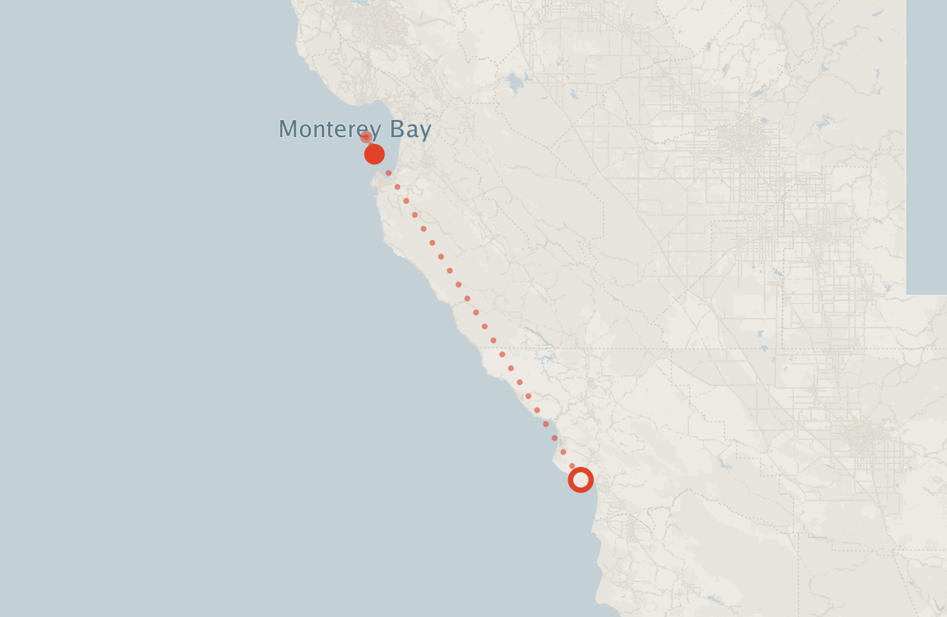 Activity map — real sighting points on an OpenStreetMap basemap