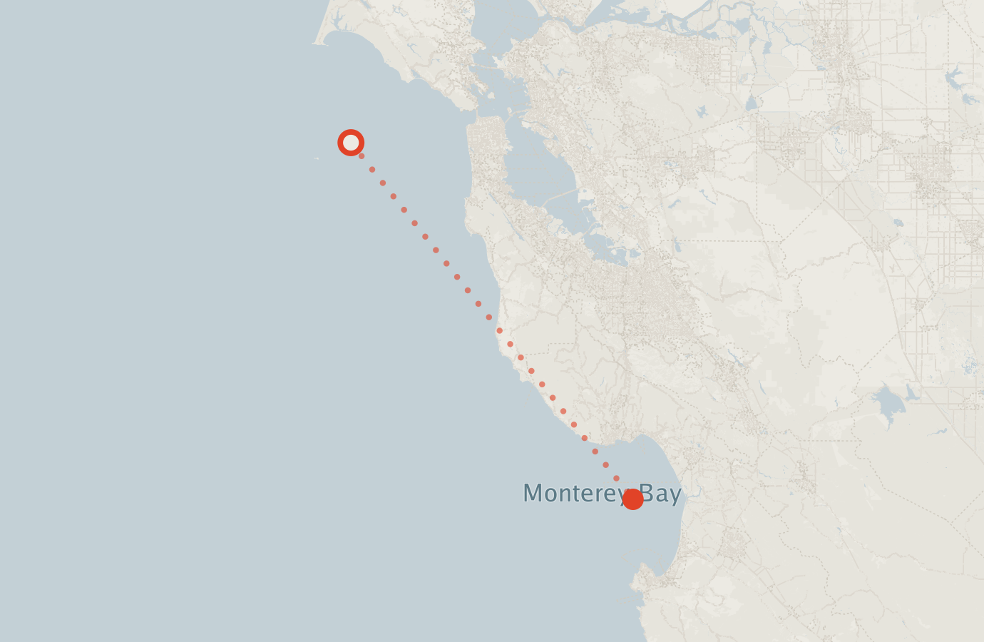 Activity map — real sighting points on an OpenStreetMap basemap