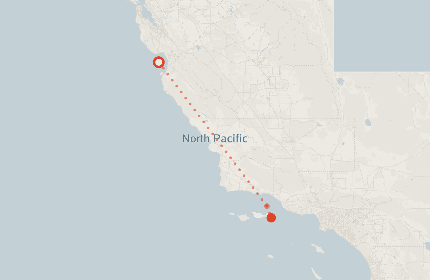 Activity map — real sighting points on an OpenStreetMap basemap