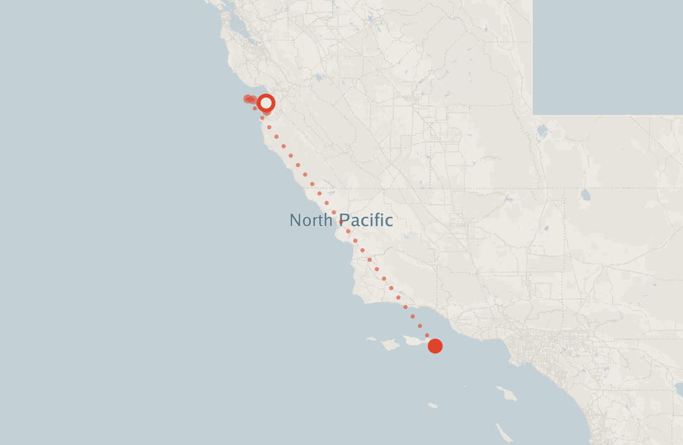 Activity map — real sighting points on an OpenStreetMap basemap