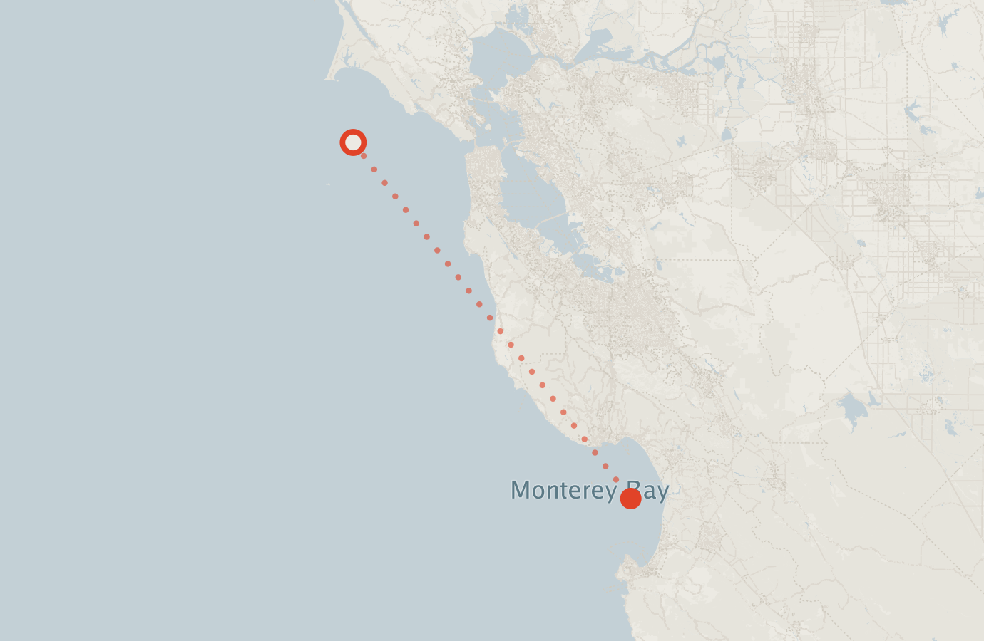 Activity map — real sighting points on an OpenStreetMap basemap
