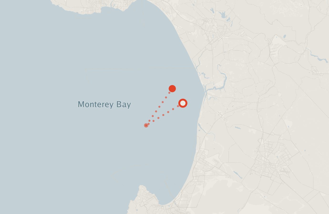Activity map — real sighting points on an OpenStreetMap basemap