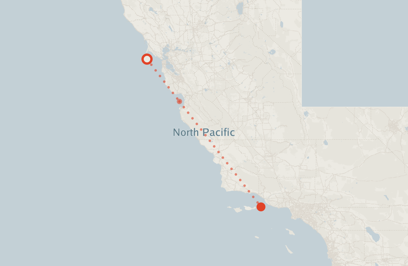 Activity map — real sighting points on an OpenStreetMap basemap