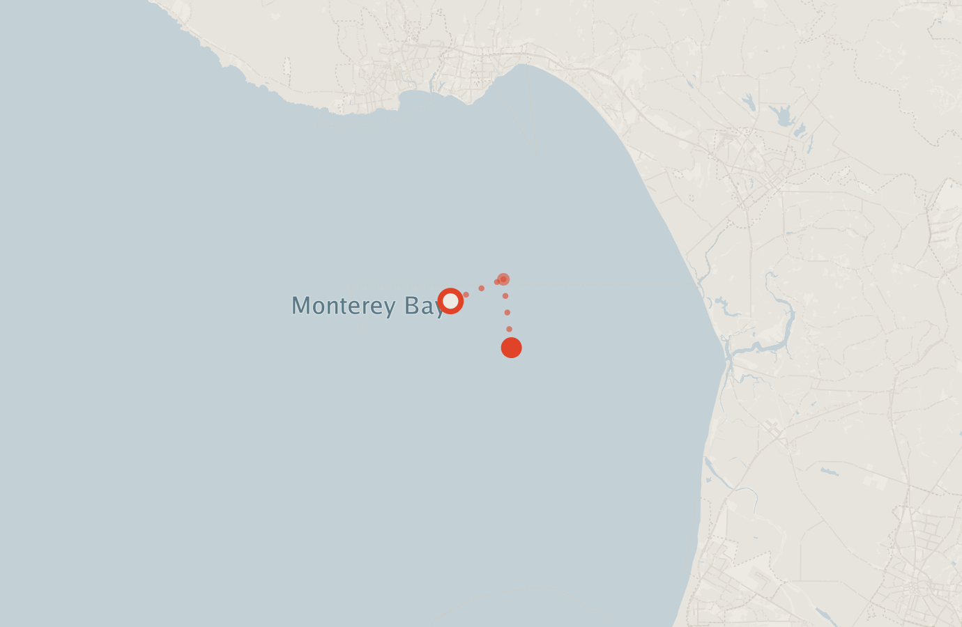 Activity map — real sighting points on an OpenStreetMap basemap