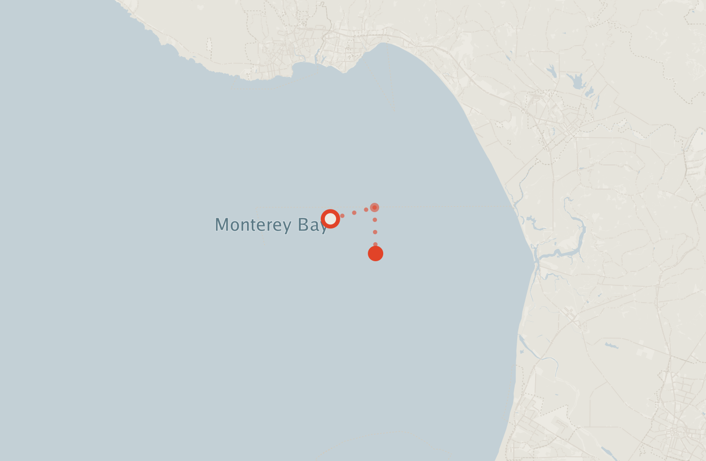 Activity map — real sighting points on an OpenStreetMap basemap