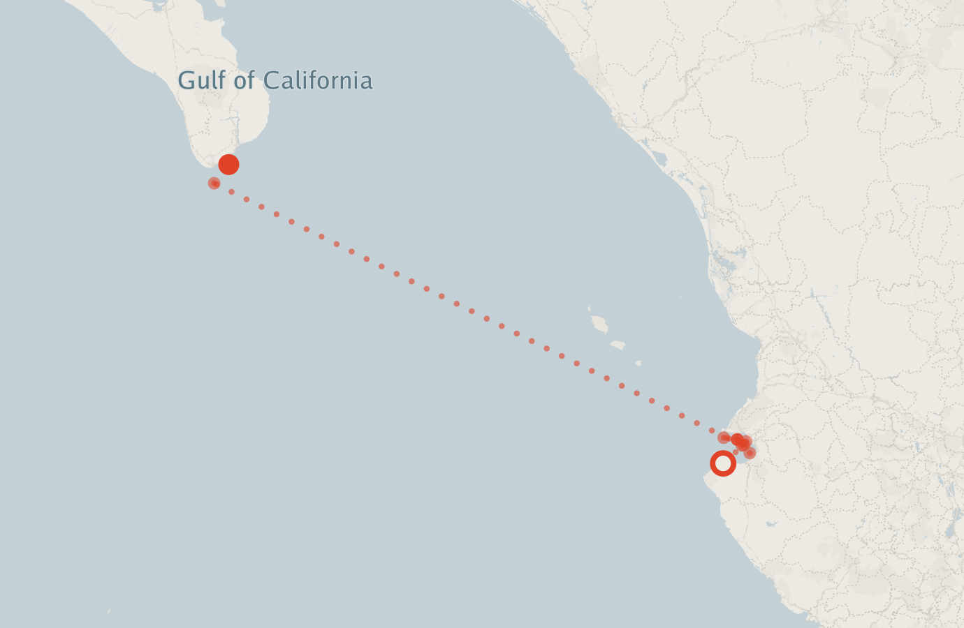 Activity map — real sighting points on an OpenStreetMap basemap
