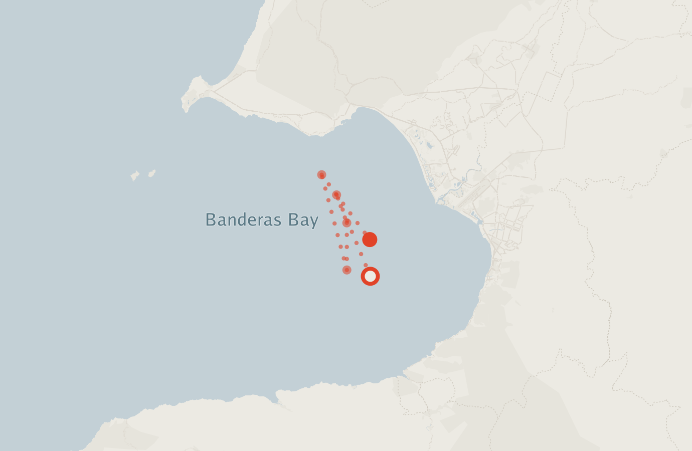 Activity map — real sighting points on an OpenStreetMap basemap