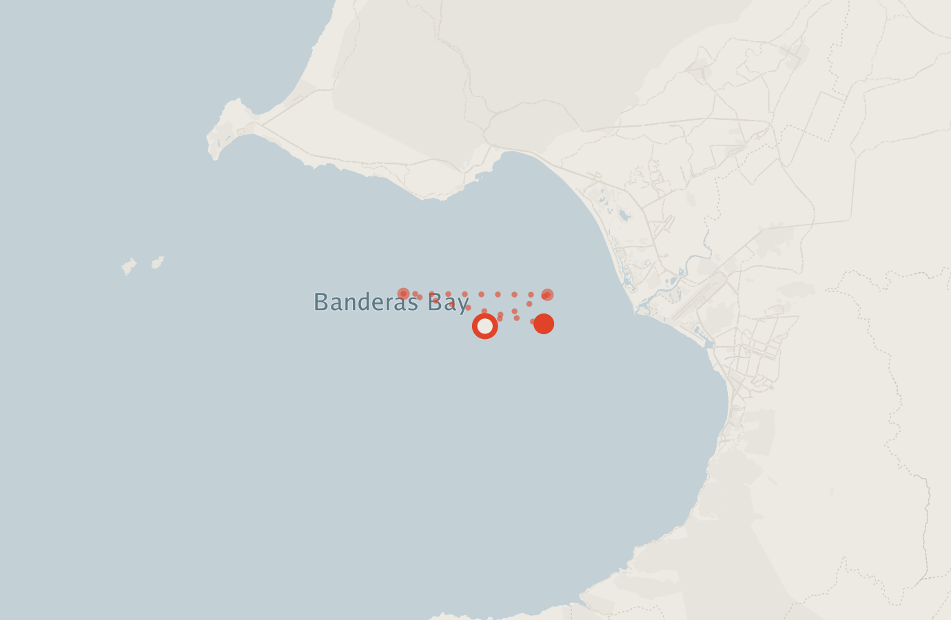Activity map — real sighting points on an OpenStreetMap basemap