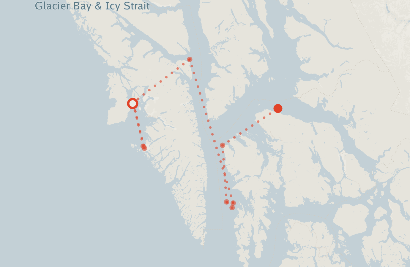 Activity map — real sighting points on an OpenStreetMap basemap