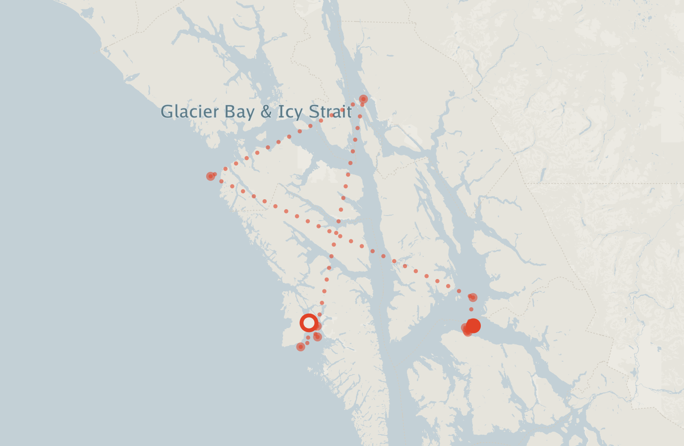 Activity map — real sighting points on an OpenStreetMap basemap
