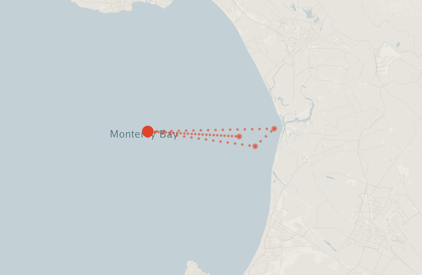 Activity map — real sighting points on an OpenStreetMap basemap