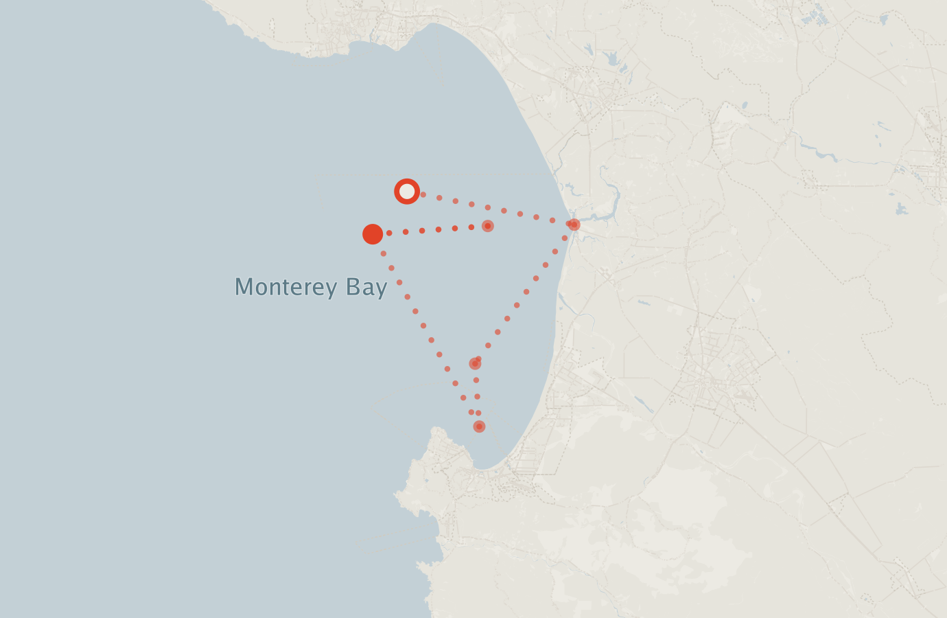 Activity map — real sighting points on an OpenStreetMap basemap