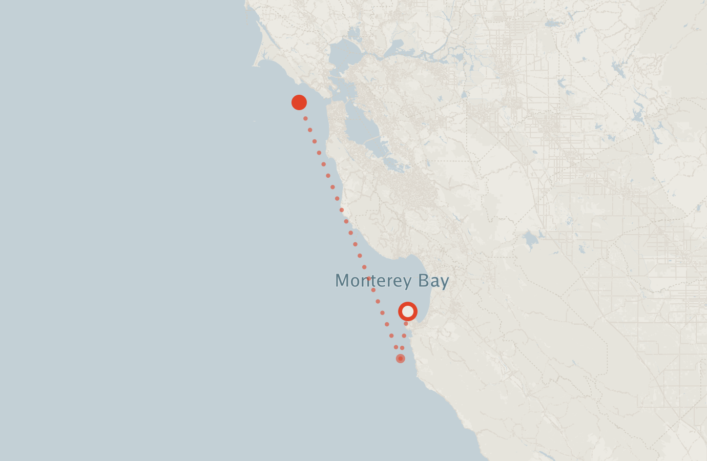 Activity map — real sighting points on an OpenStreetMap basemap
